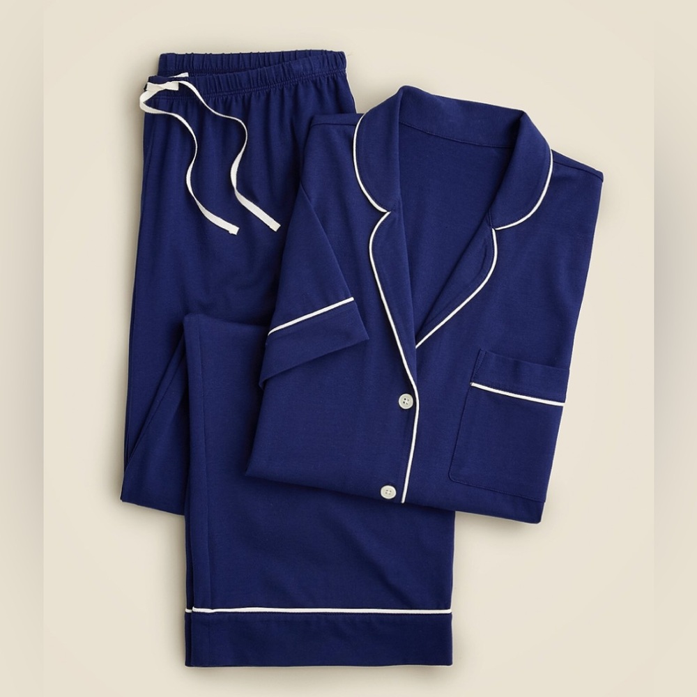 Jcrew cotton blend short sleeve pajama set small new